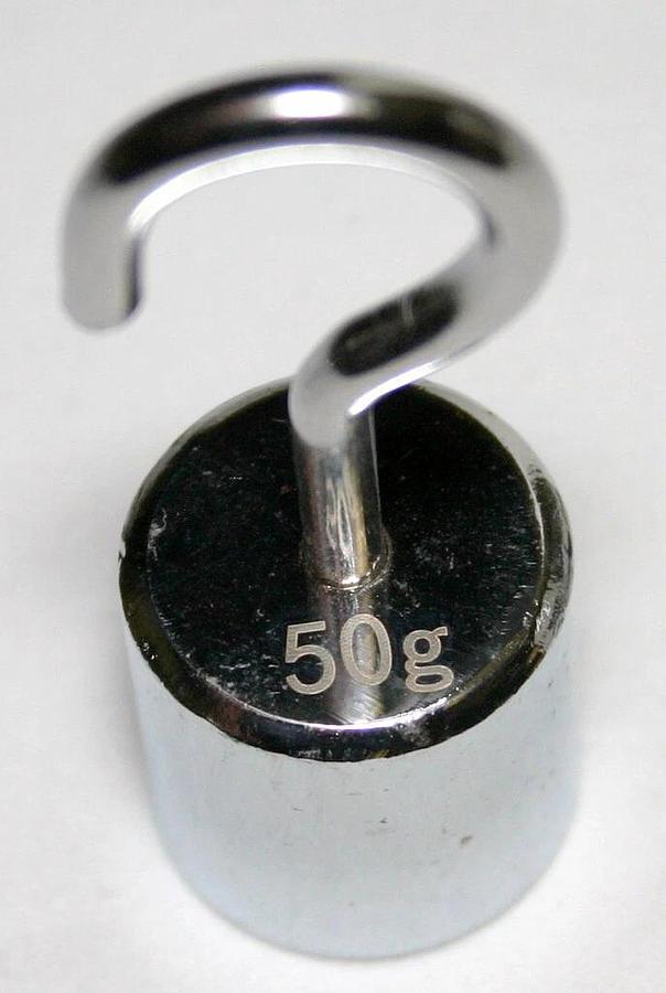 Used PHYSICS WEIGHT SET WITH HOOKS (50G, 100G & 500G) 10 SETS NEW