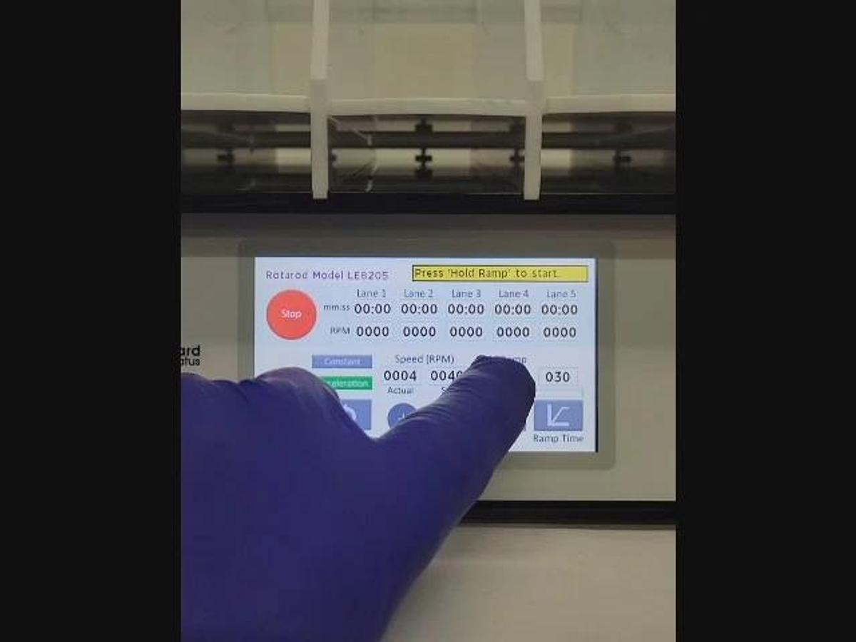 HARVARD APPARATUS PANLAB TOUCHSCREEN ROTAROD, MODEL LE8205, 5 LANES