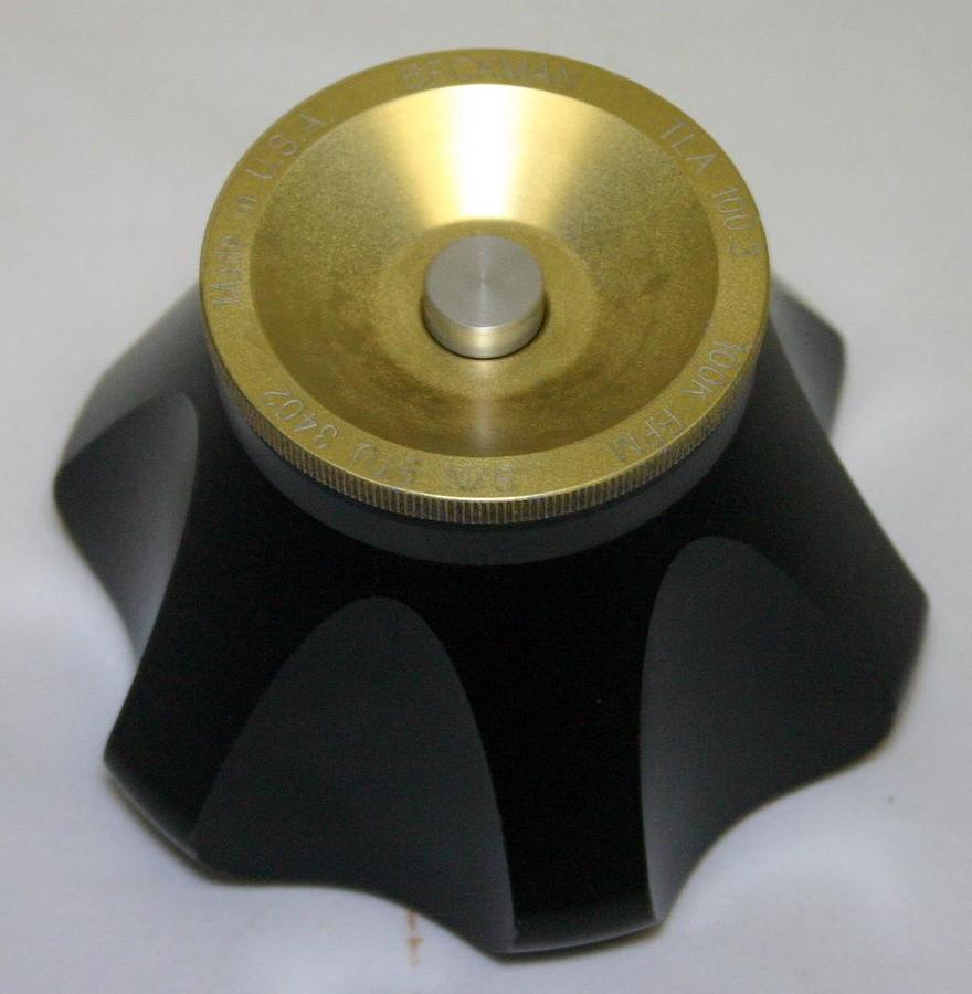 Used BECKMAN ULTRACENTRIFUGE FIXED ANGLE TITANIUM ROTOR, MODEL TLA-100.3, 6 x 3.5 ML