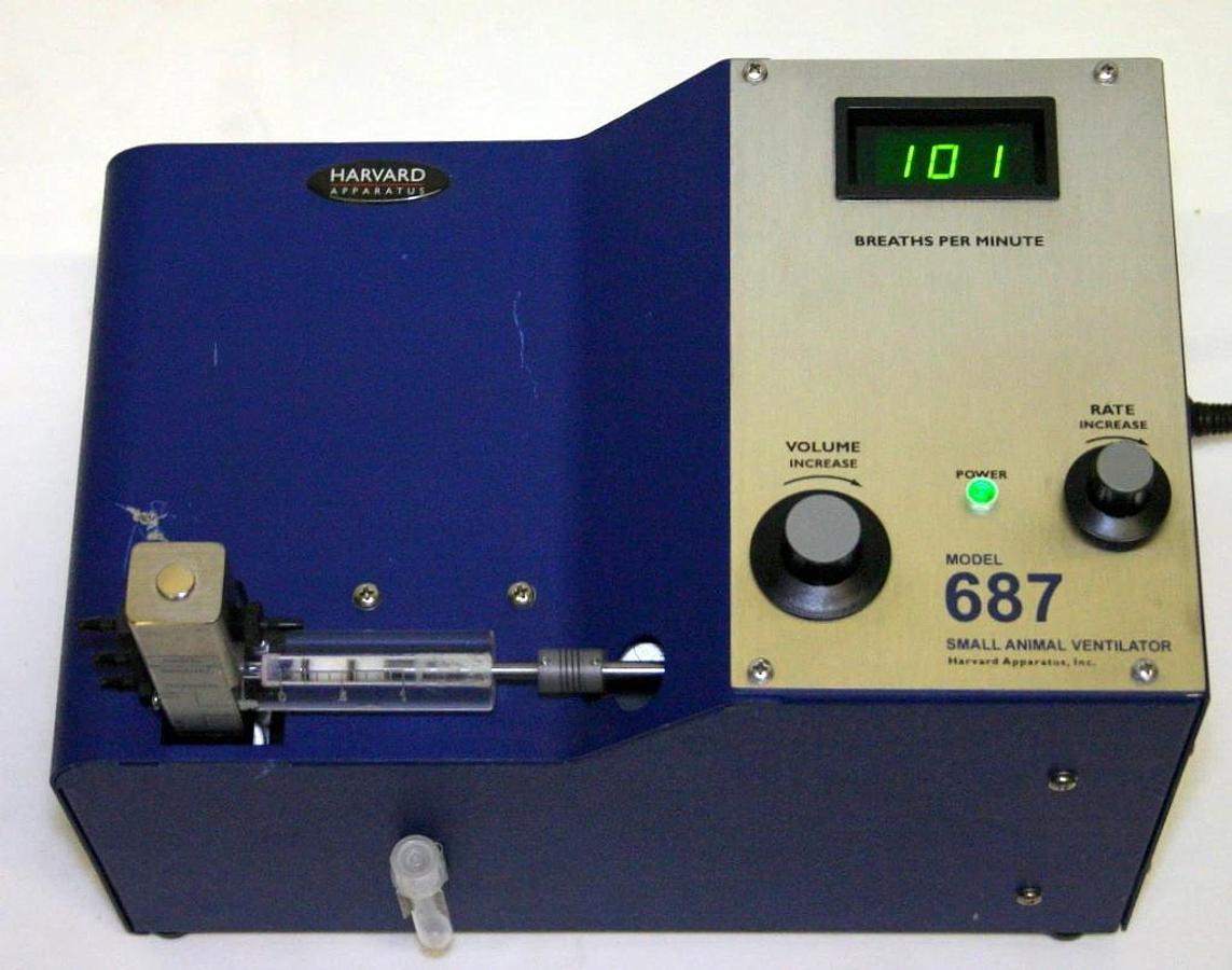 Used HARVARD APPARATUS SMALL ANIMAL MOUSE VENTILATOR, MODEL 687, CATALOG# 55-0001