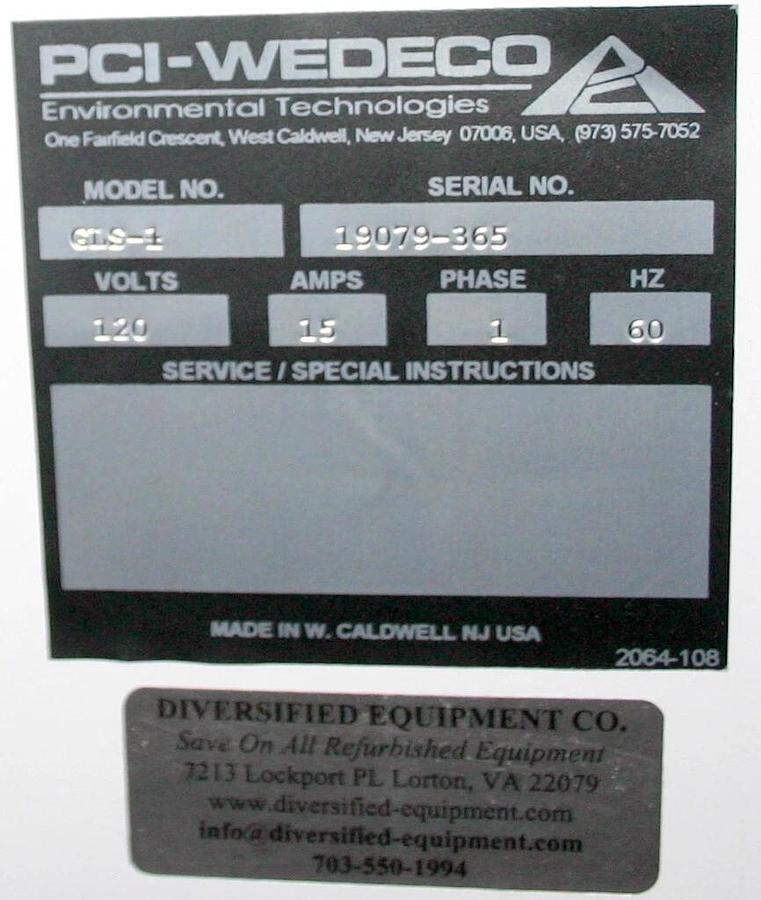 Used PCI-WEDECO GENERATOR, MODEL GLS-1 WITH OGSI OG15 GENERATOR