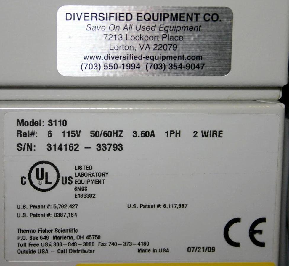 Used THERMO FORMA SERIES II WATER-JACKETED CO2 DOUBLE STACK INCUBATOR, MODEL 3110