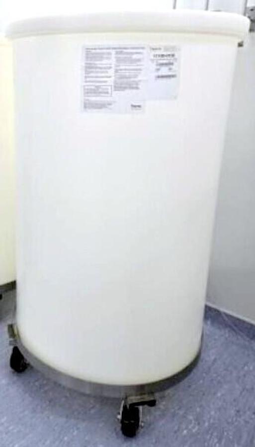 Used THERMO NALGENE HEAVY DUTY CYLINDRICAL LLDPE TANK WITH COVER, MODEL 11100-0150