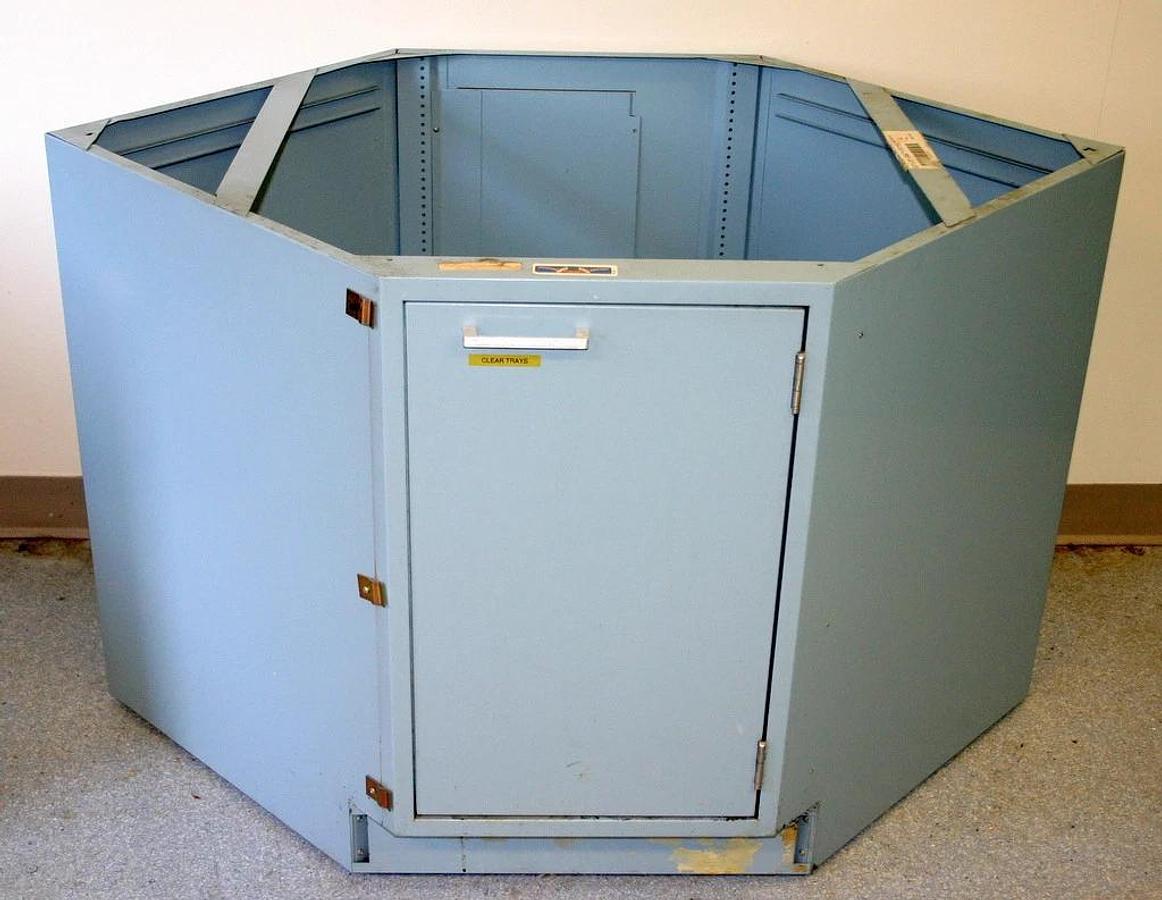 Used FISHER HAMILTON LABORATORY BASE CORNER UNIT, CASEWORK, BLUE MIST (BM), 30" HIGH
