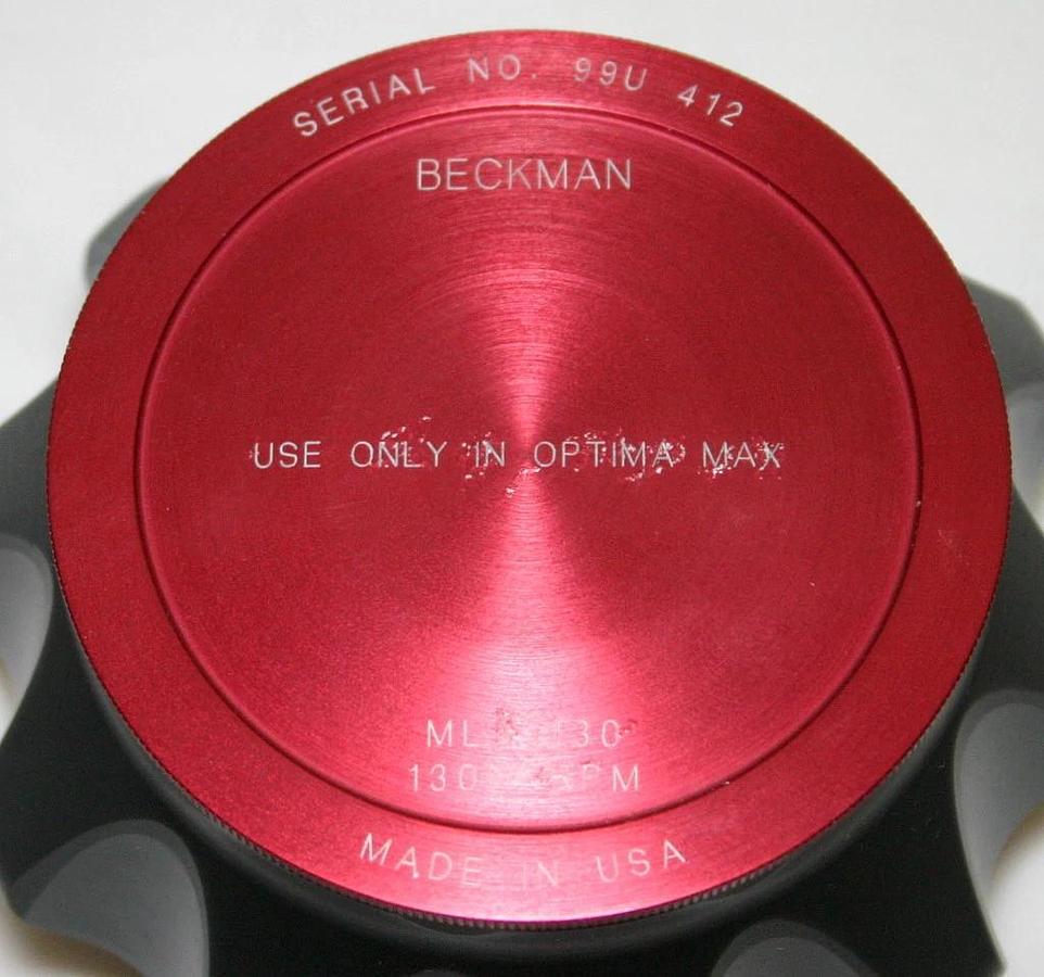 Used BECKMAN ULTRACENTRIFUGE FIXED ANGLE TITANIUM ROTOR, MODEL MLA-130, 10 x 2.0ML