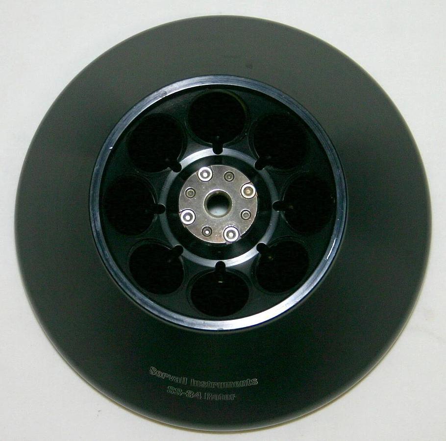 Used SORVALL FIXED ANGLE ROTOR, MODEL SS-34, 8 X 50 ML, 20,500 RPM MAX SPEED