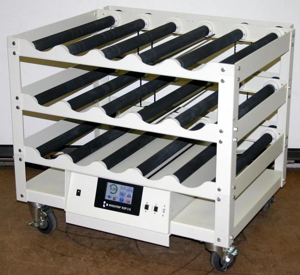 Used DWK WHEATON 3 TIER BOTTOM DRIVE R2P 2.0 ROLLER BOTTLE APPARATUS WRBMR5030-A