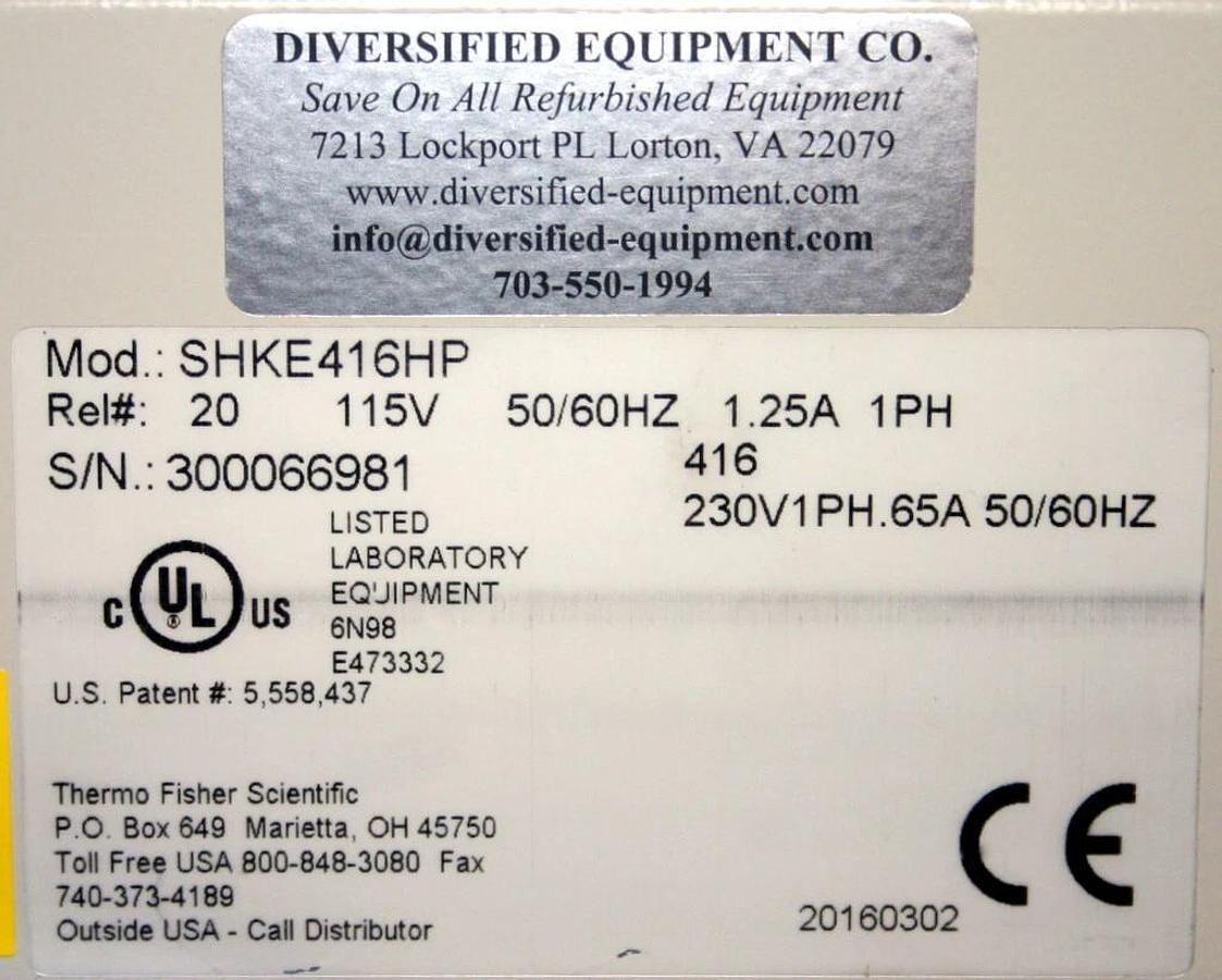 Used THERMO SCIENTIFIC MAXQ 416 HP CO2 RESISTANT DIGITAL SHAKER, MODEL SHKE416HP