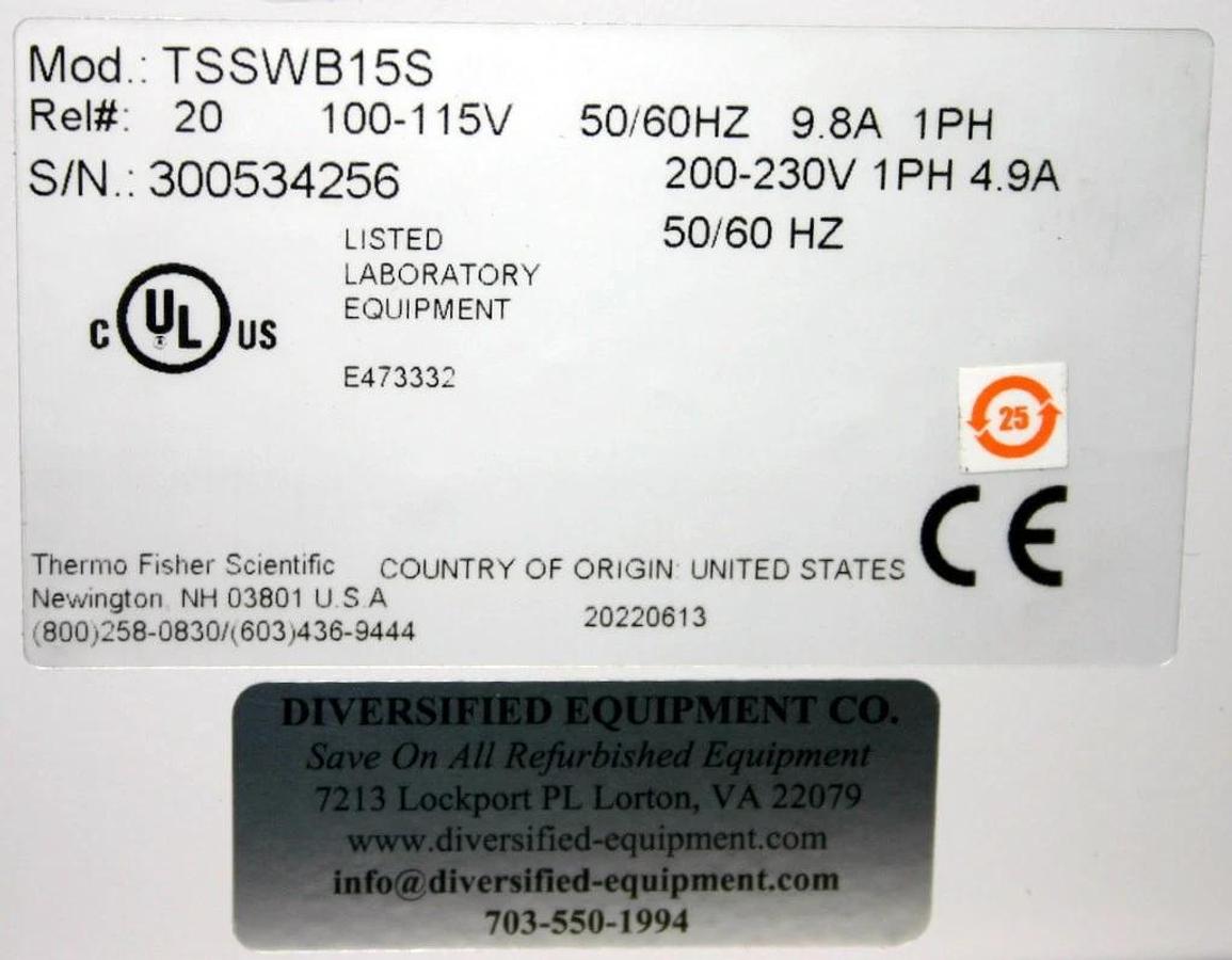 THERMO SCIENTIFIC PRECISION 15L SHAKING WATER BATH, MODEL SWB 15S