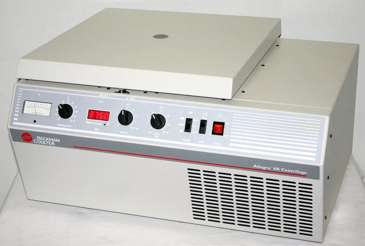Used BECKMAN COULTER CENTRIFUGE, MODEL ALLEGRA-6R WITH GH-3.8 ROTOR AND BUCKETS