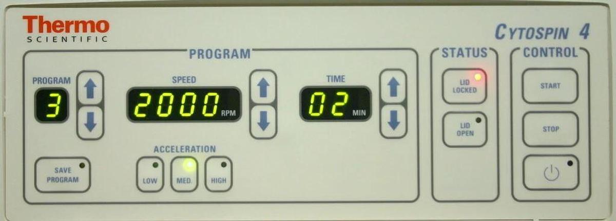THERMO SCIENTIFIC SHANDON CYTOCENTRIFUGE, MODEL CYTOSPIN 4 WITH ROTOR & 6 CLIPS