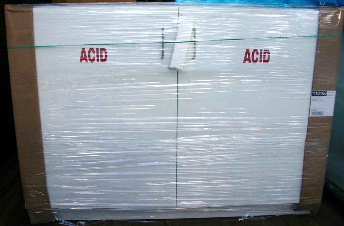 Used NEW ENGLAND LAB MOTT ACID STORAGE CABINET, MODEL 1511011-23-61, 48" WIDE