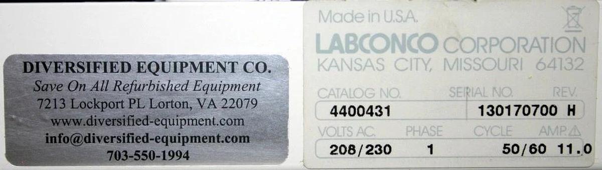 Used LABCONCO FREESTANDING STEAMSCRUBBER GLASSWARE WASHER, MODEL 4400431, 208/230V