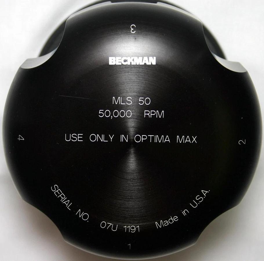 Used BECKMAN ULTRACENTRIFUGE SWINGING BUCKET ALUMINUM ROTOR, MODEL MLS-50, 4 x 5 ML