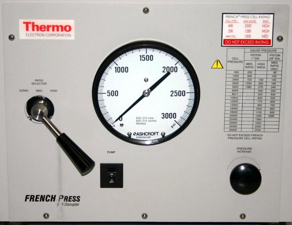 THERMO ELECTRON AMINCO FRENCH PRESSURE CELL PRESS, MODEL FA-078A