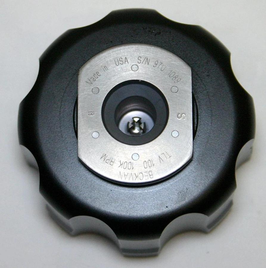 BECKMAN ULTRACENTRIFUGE VERTICAL TUBE TITANIUM ROTOR, MODEL TLV-100, 8 x 2.0 ML