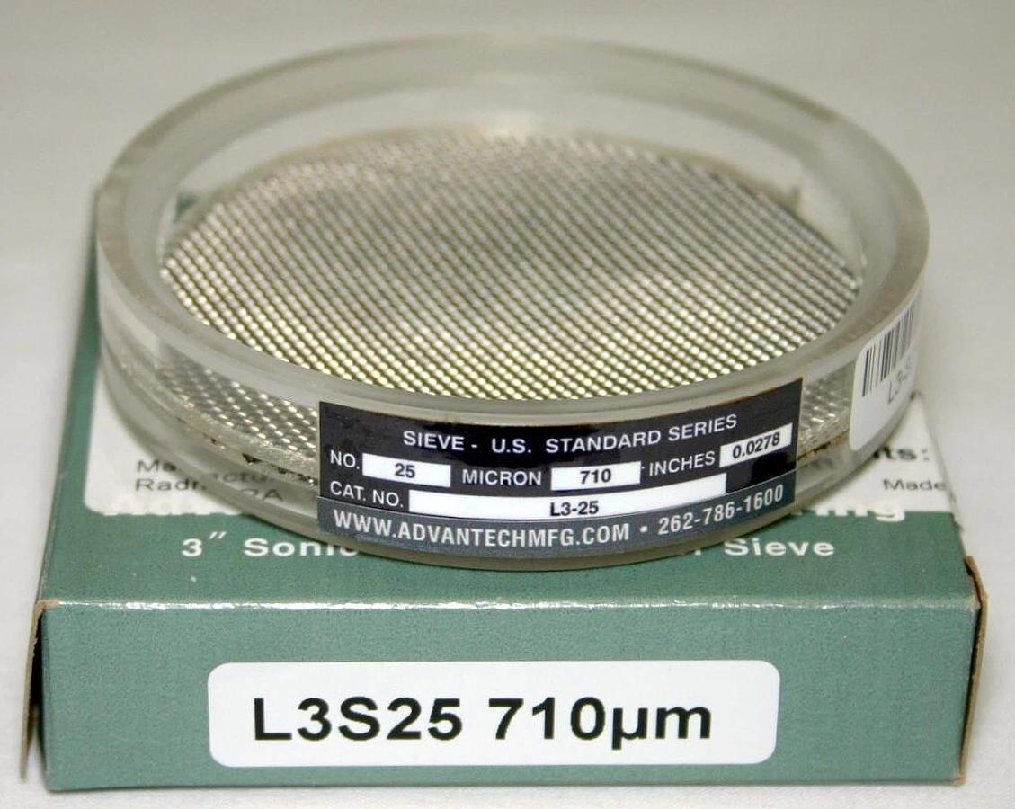 Used ADVANTECH 3" DIAMETER CLEAR ACRYLIC SONIC SIFTER SEPARATOR SIEVE , L3S SERIES