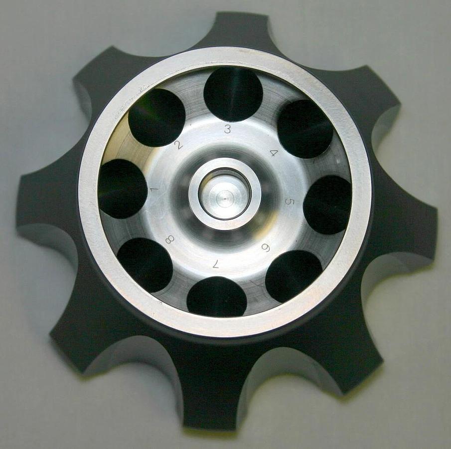 Used BECKMAN ULTRACENTRIFUGE FIXED ANGLE TITANIUM ROTOR, MODEL MLA-80, 8 x 8.0ML