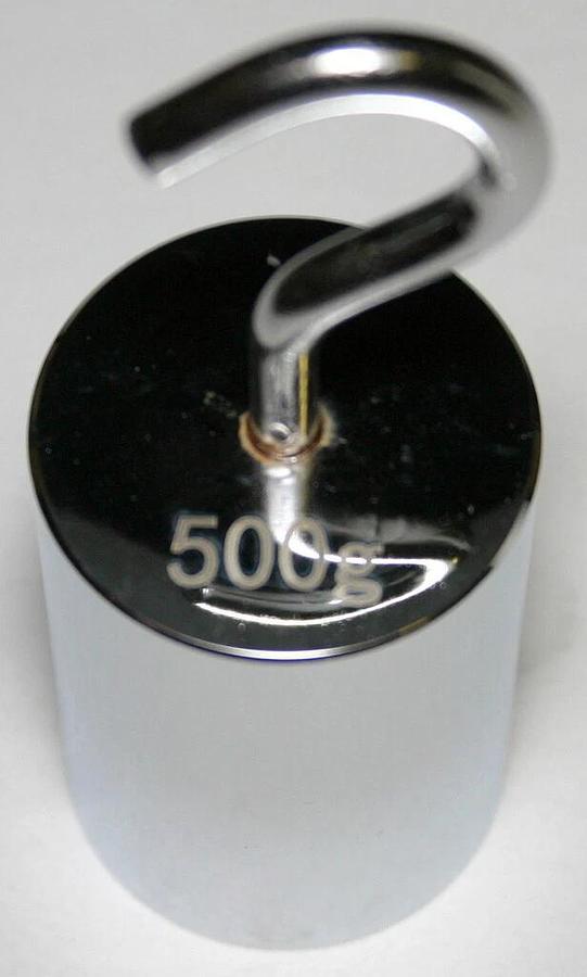 Used PHYSICS WEIGHT SET WITH HOOKS (50G, 100G, (2) 250G & 500G) 10 SETS NEW