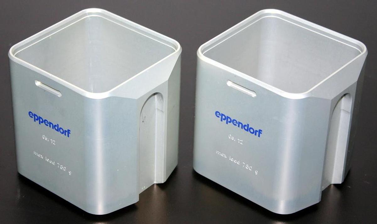 Used EPPENDORF 500 ML RECTANGULAR BUCKET, MODEL A-4-81 FOR 5810 / 5810R (SET OF TWO)