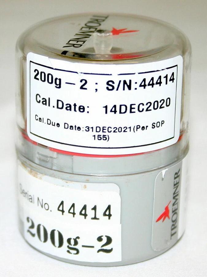 Used TROEMNER ANALYTICAL PRECISION CLASS 3 INDIVIDUAL ASTM CALIBRATION WEIGHTS, 200 G