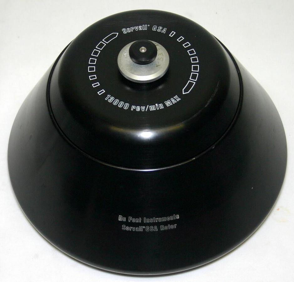 Used SORVALL FIXED ANGLE ROTOR, MODEL GSA, 6 X 250 ML, 13,000 RPM MAX SPEED