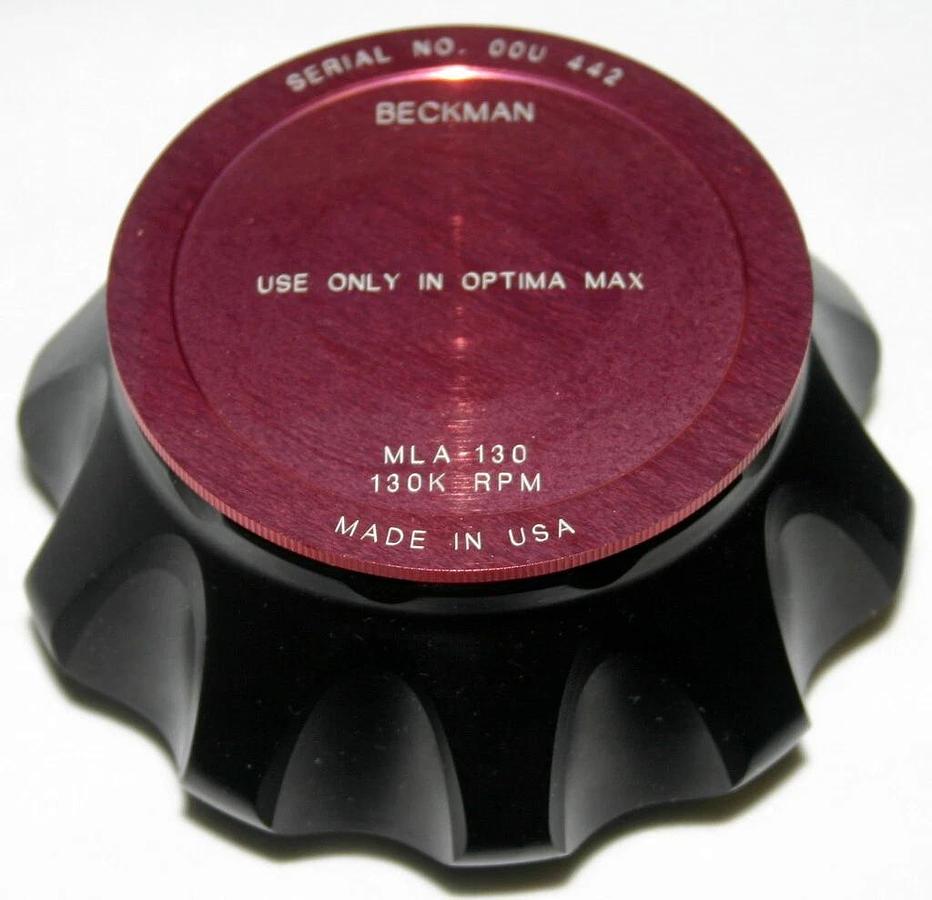 Used BECKMAN ULTRACENTRIFUGE FIXED ANGLE TITANIUM ROTOR, MODEL MLA-130, 10 x 2.0ML