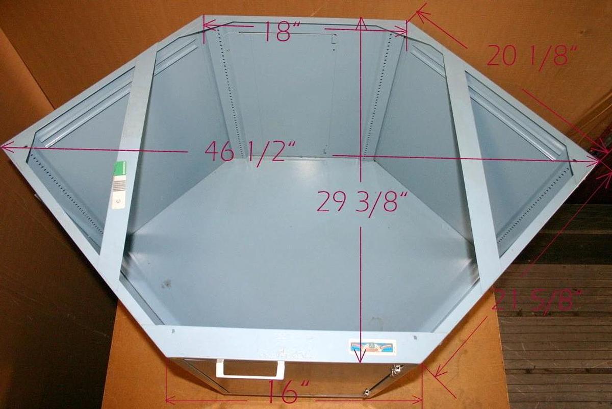 Used FISHER HAMILTON LABORATORY BASE CORNER UNIT, CASEWORK, BLUE MIST (BM), 30" HIGH