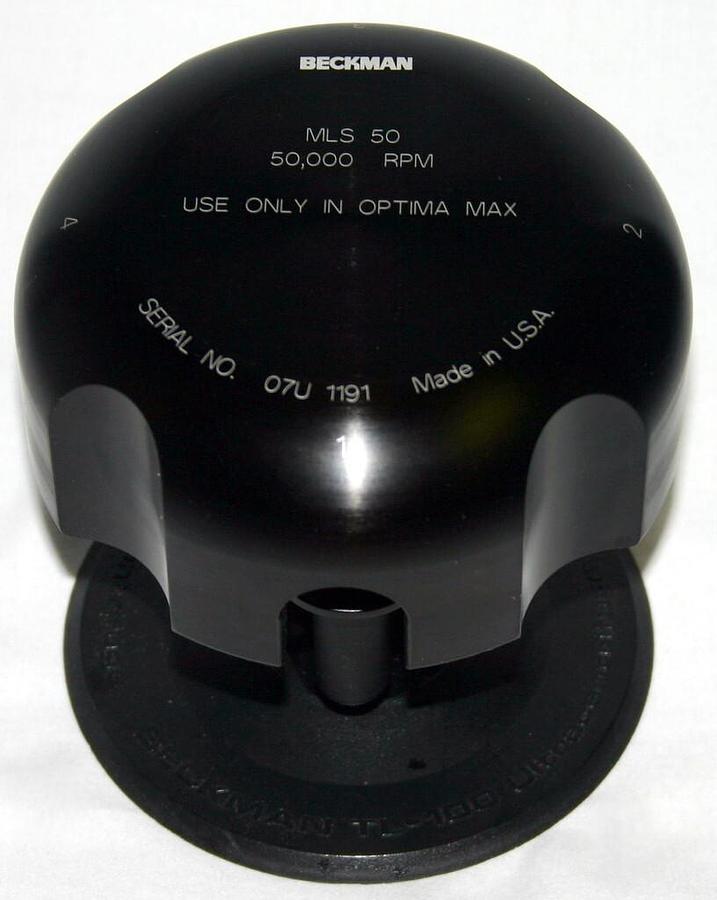 Used BECKMAN ULTRACENTRIFUGE SWINGING BUCKET ALUMINUM ROTOR, MODEL MLS-50, 4 x 5 ML