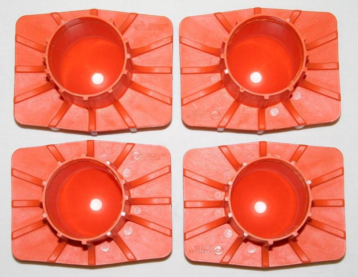 Used BECKMAN COULTER 250 ML CONICAL ADAPTERS, ORANGE, MODEL 392079 FOR JS-5.3 ROTOR