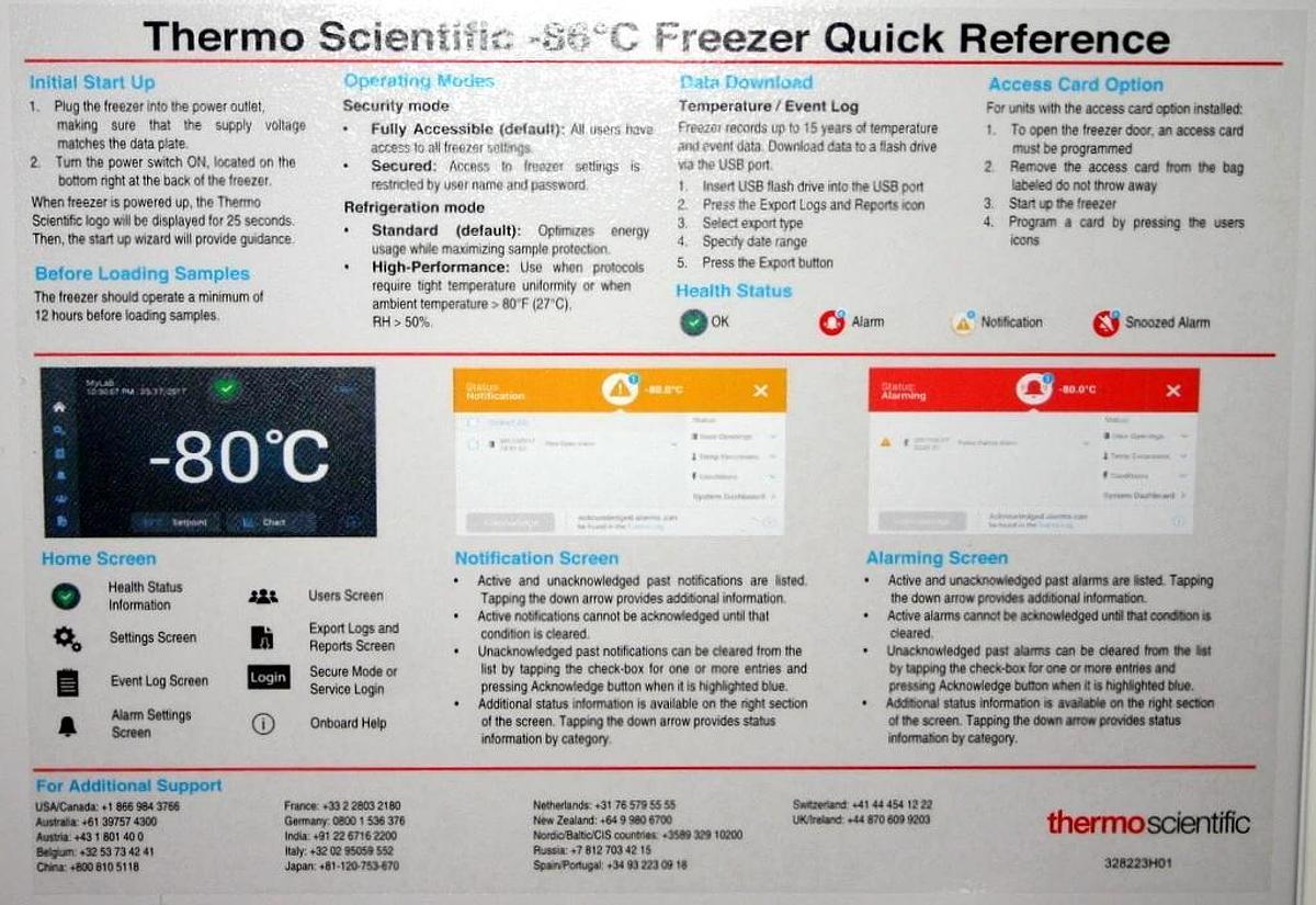 THERMO SCIENTIFIC FORMA 8900 SERIES -86 ULTRA-LOW FREEZER, MODEL 8940086A