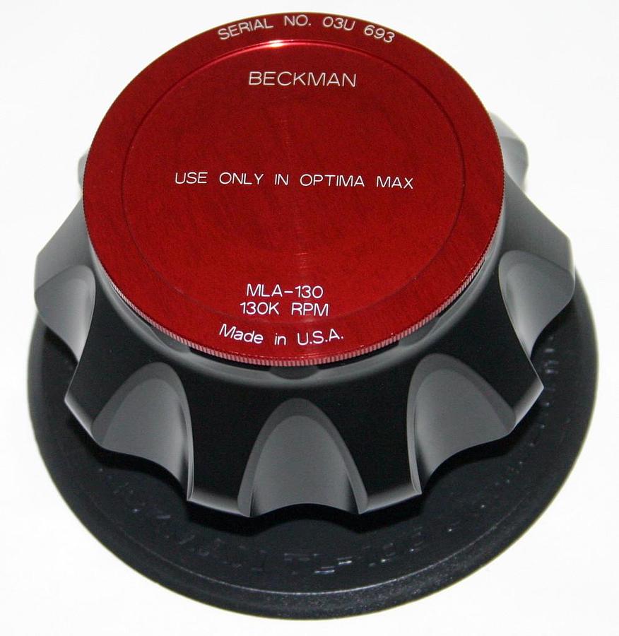 BECKMAN ULTRACENTRIFUGE FIXED ANGLE TITANIUM ROTOR, MODEL MLA-130, 10 x 2.0ML