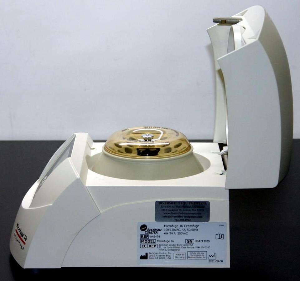 Used BECKMAN COULTER CENTRIFUGE, MICRO-CENTRIFUGE, MODEL MICROFUGE 16
