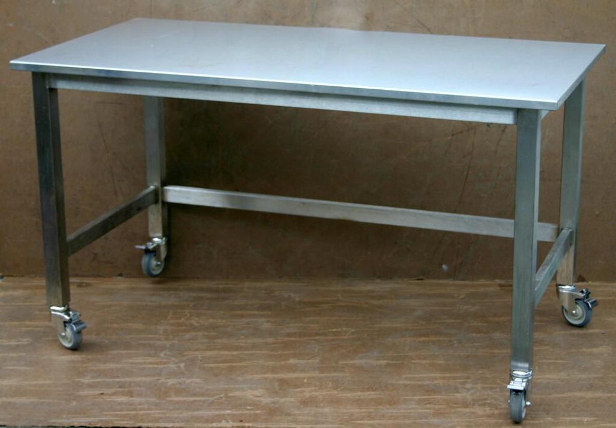 Used METRO, ULINE STAINLESS STEEL MOBILE LAB CLEANROOM TABLE C FRAME, 60L X 30W X 34H