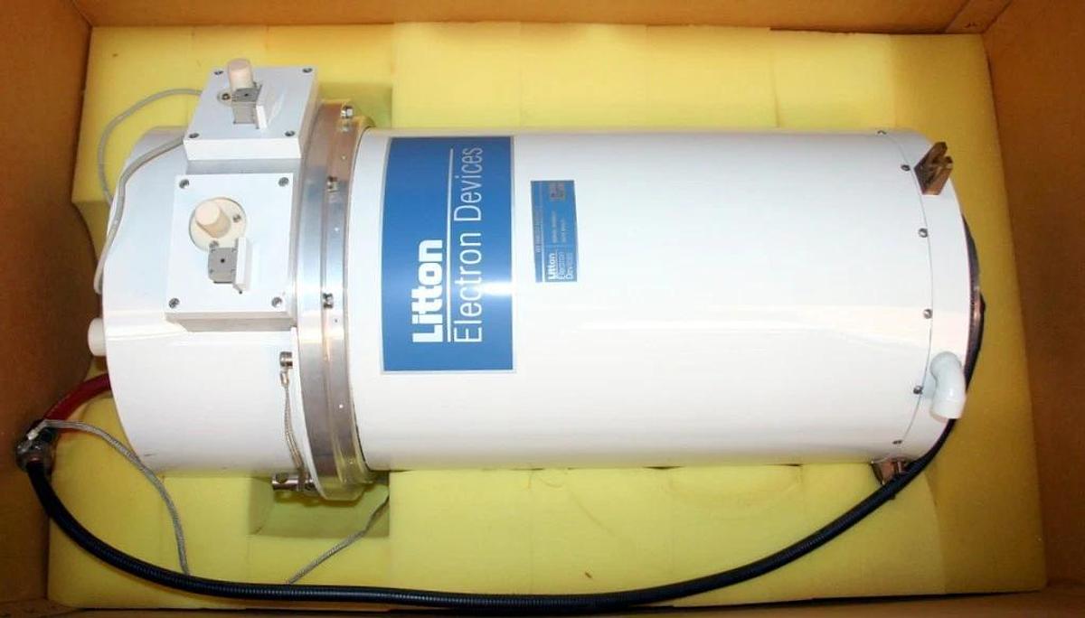 Used LITTON ELECTRON DEVICES IOT INDUCTIVE OUTPUT TUBE TROLLEY ASSEMBLY