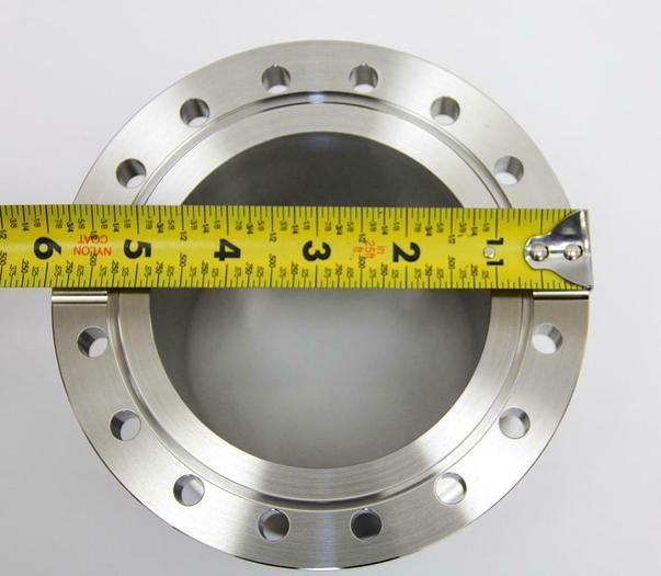 Used Vacuum Half Nipple Flanges 5" to 6" Stainless Steel, 4.5" Long