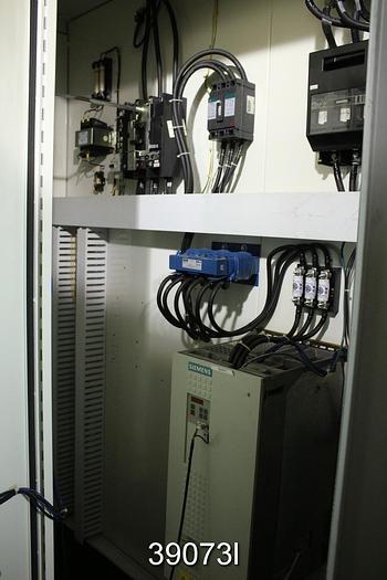 Used LG Industries Plain Press, 1200 PLI Balanced at 2500 FPM, Blind Drilled Press Rolls, 118" Face, 32" Diameter #39073