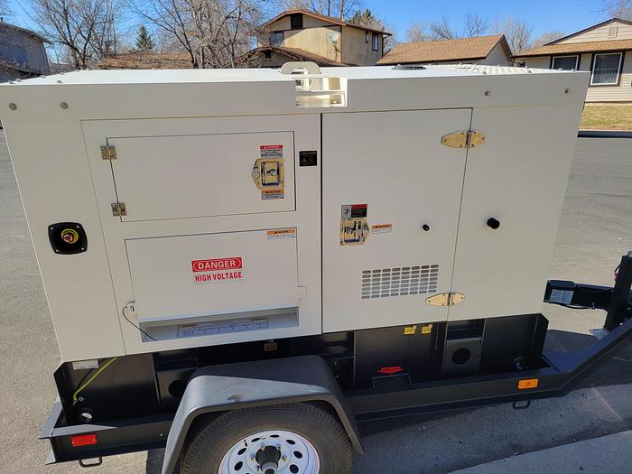 25kva Sound Enclosed Trailer Mounted Generator /New Warranty Tier 4 Final  New
