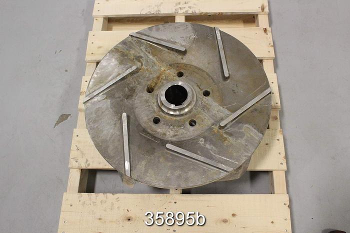 Used Goulds 3180 12x14x22 Pump Impeller, 5-Vane, 22" Diameter #35895