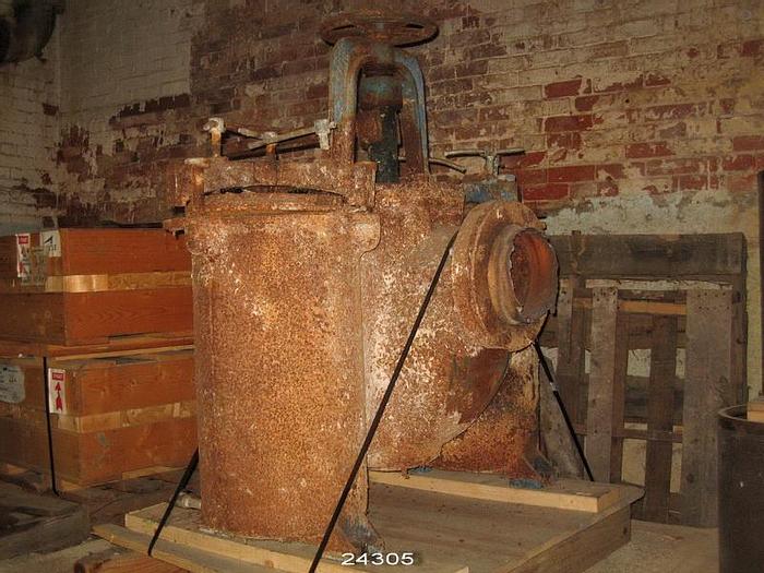 Used Hayward  Hayward Raw Water Strainer, Dual Canister, 8" Inlet And Outlet Flanges, Iron Body, Bronze Internals, Canister Filter Has 1/8" Holes Outside, Fine Wire Screen On Inside, Physical Size, 53" Long, 51" Tall, 25" Wie, 200Lbs Max Working Pressure #24305