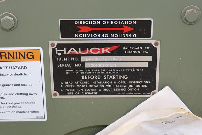 Used Hauck TBA-20-10-TX-3 Blower  #44223