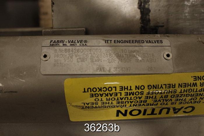 Used Fabri 10" Air Operated Knife Gate Valve #36263