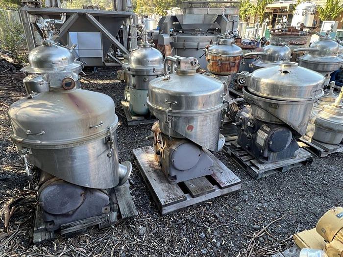 Used Centrifuge, Disc, Batch, Solid Wall, Westfalia, TTA-50-02-06, (3) #Z202999