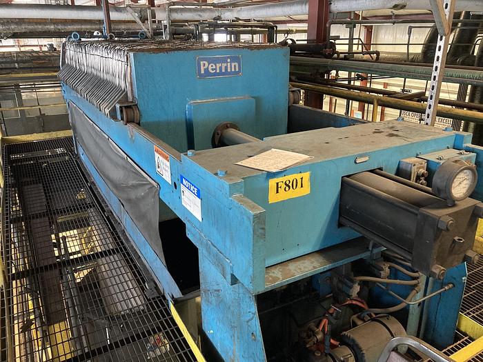 Used Used Perrin approximately 60 cu. Ft. recessed plate filter press