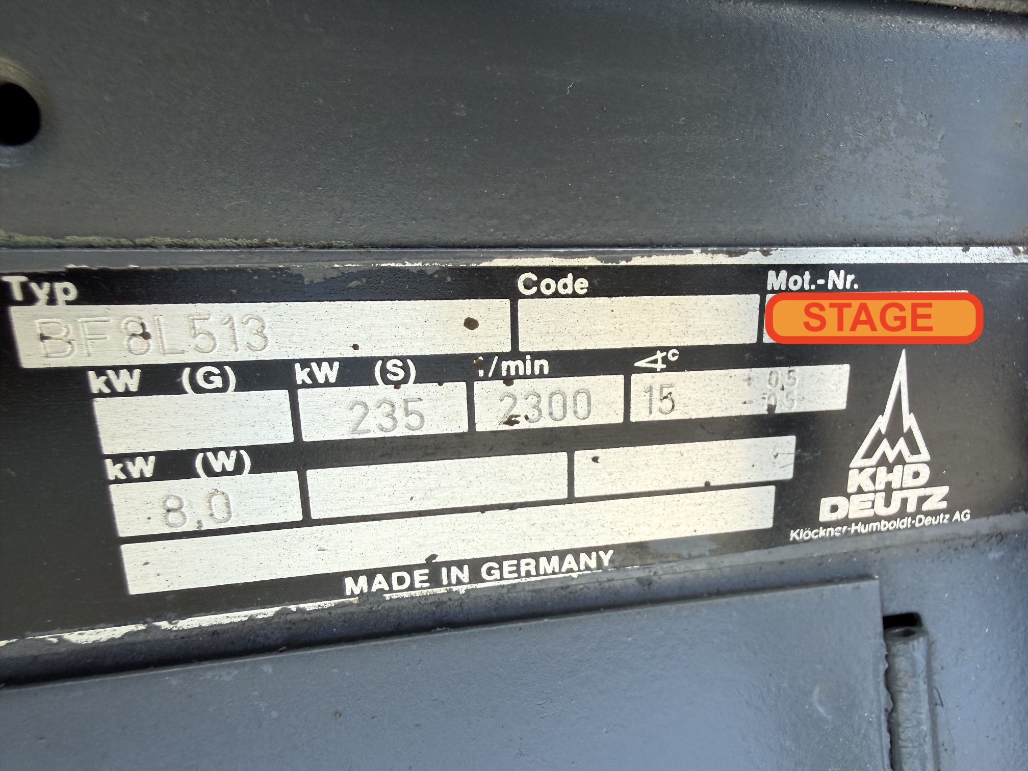 Used DIESELMOTOR DEUTZ BF8L513