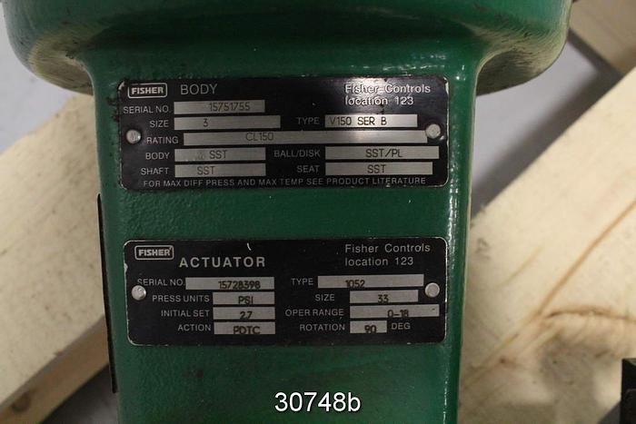 Used Fisher V150 3" Vee-Ball Control  Valve #30748