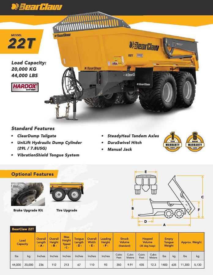 2026 BearClaw 22T Construction trailer