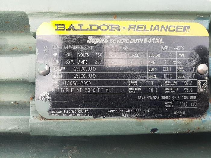 Used Blower, 200 HP, NY Blower, Mdl AF-40, 8,891 CFM, #S744373