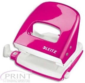 Leitz Nexxt Series WOW Hand Held Stapler & 2-Hole Punch Set Metallic Pink