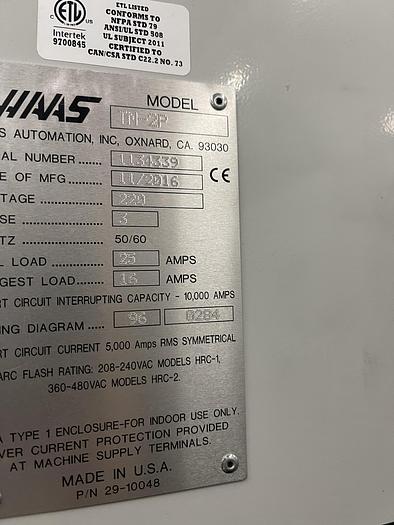 Used 2016 HAAS TM-2P CNC Vertical Machining Center